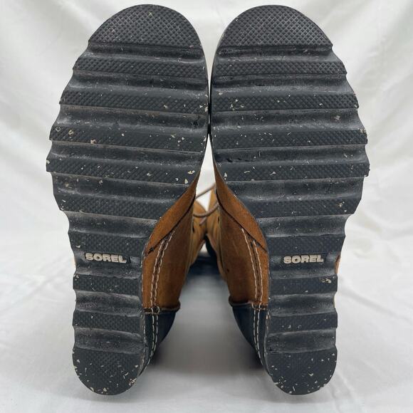 Sorel Cate the Great Elk Black & Tan Knee High Lace Up Suede Boots Size 9 - Picture 8 of 15